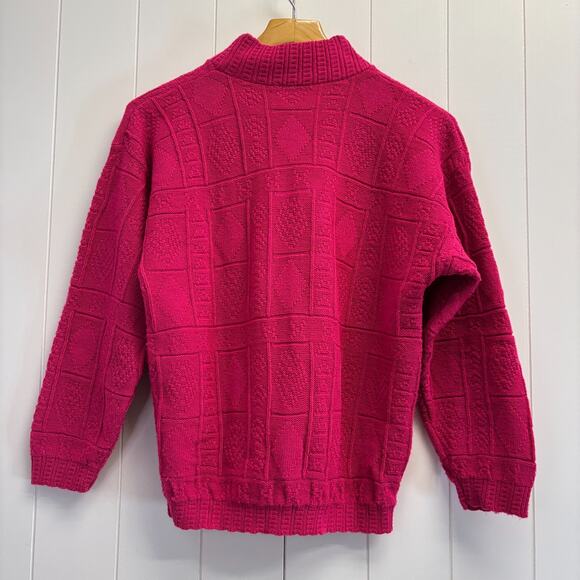 Vintage Arielle Womens Preppy 90's Diamond Knit Mock Neck Sweater‎ Size M Cozy - Picture 8 of 9